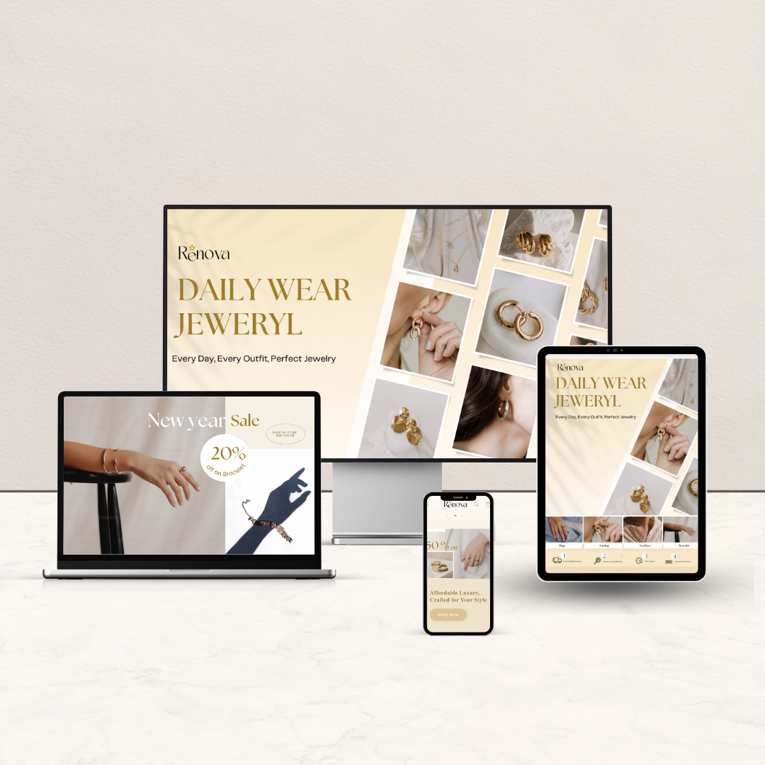 Minimalist Neutral Multi Device Computer Mockup Website Launch Instagram Post